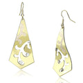 LO2710 - Gold Iron Earrings with Top Grade Crystal  in Clear