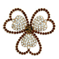 LO2925 - Flash Rose Gold White Metal Brooches with Top Grade Crystal  in Smoked Quartz