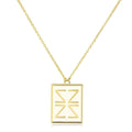 LO3684 - Gold Brass Chain Pendant with Epoxy  in White