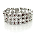 LO444 - Rhodium Brass Bracelet with Top Grade Crystal  in Siam