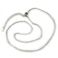 LOA1091-16+2 -  Brass Chain with No Stone Silver Plated