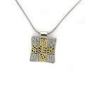 LOAS1331 - Gold+Rhodium 925 Sterling Silver Chain Pendant with AAA Grade CZ  in Clear