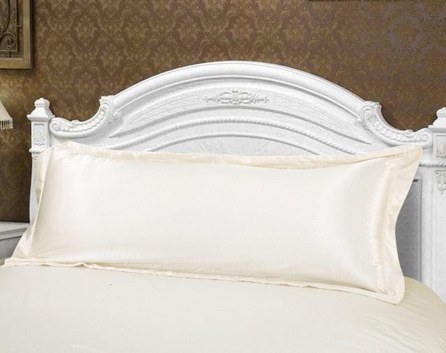 Long Pillowcase Brown Solid Pillow Case Cover Silk Satin Fabric Pillow Cover Soft Grey Satin Body Pillow Pillowcase Silky Long Pillow Case Home Textile For Bedroom