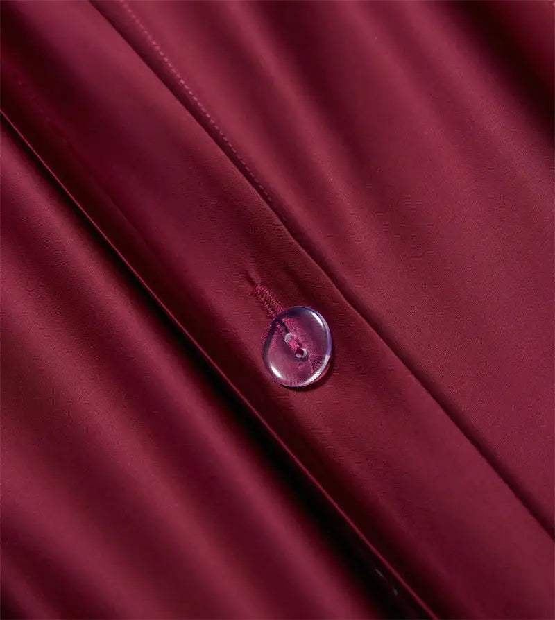 Luxe burgundy red egyptian cotton bedding set for bedroom
