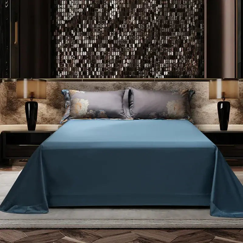 Luxurious gray & gold 1500tc egyptian cotton jacquard bedding set bedroom