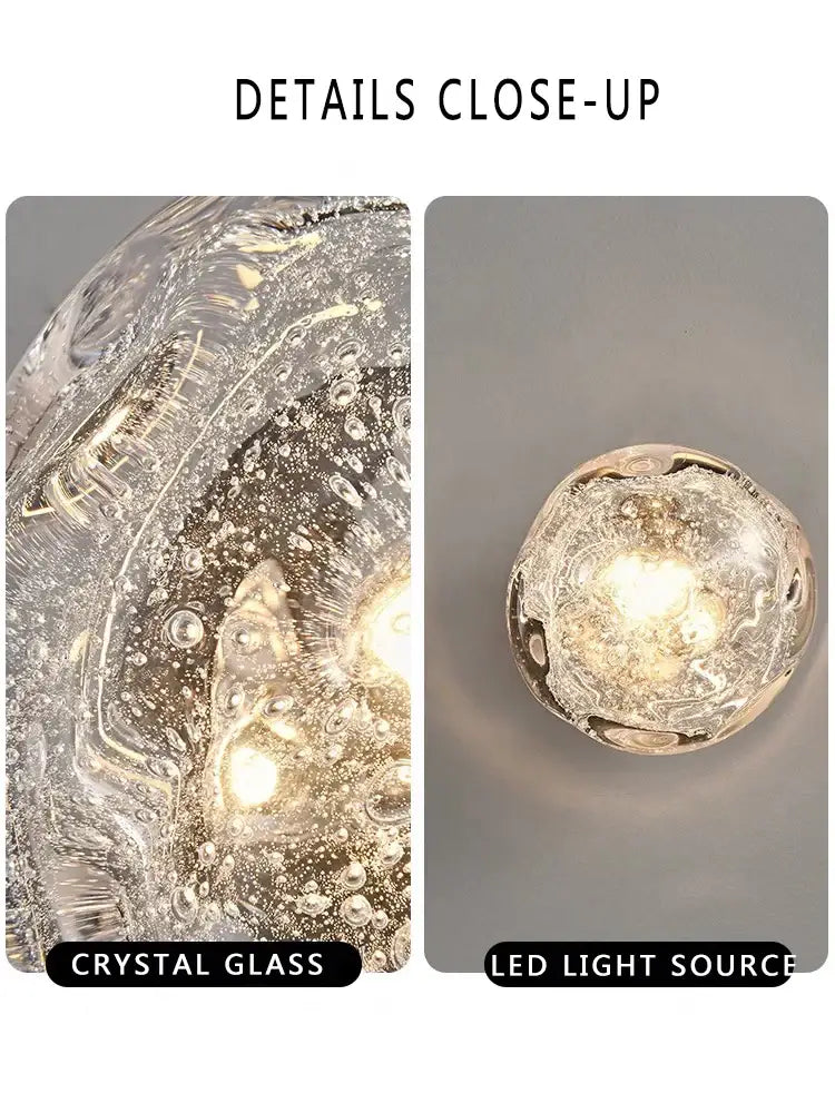 DecorBites™ Blue Crystal Glass Wall Lamp Luxury Light Fixture Bedside Aisle Glass Lamp