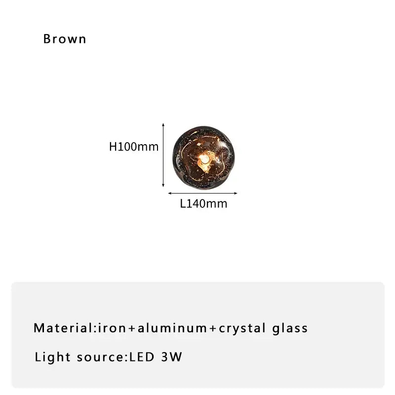 DecorBites™ Blue Crystal Glass Wall Lamp Luxury Light Fixture Bedside Aisle Glass Lamp