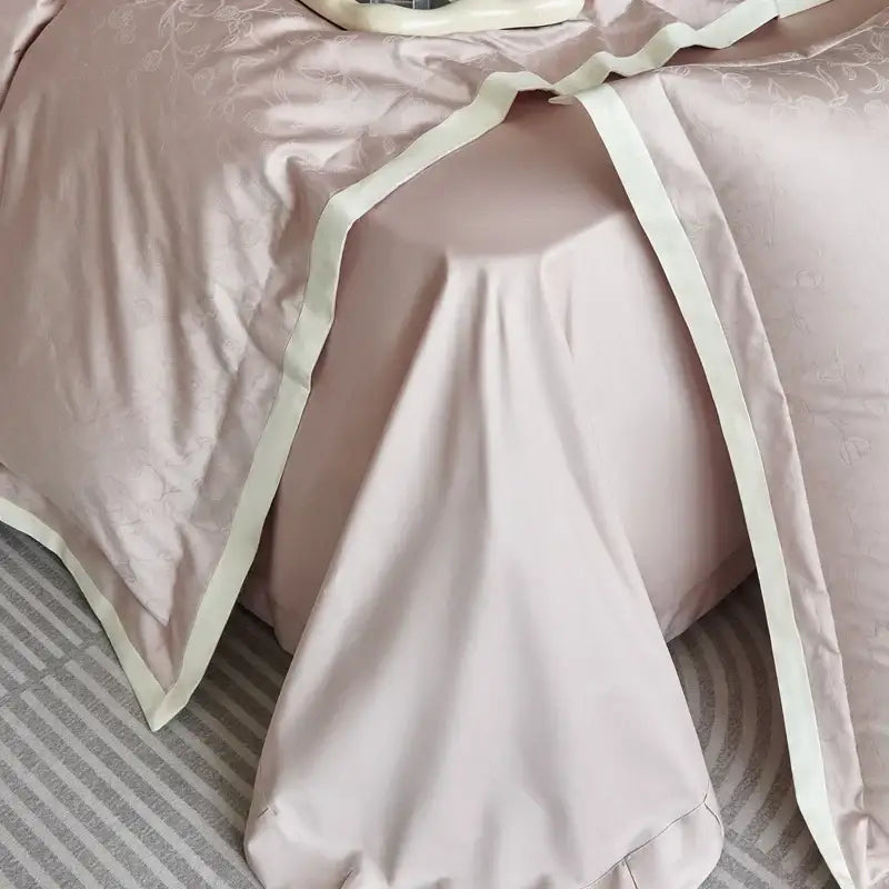 DecorBites™ 1000TC Egyptian Cotton Jacquard Duvet Cover Set: Luxury Satin Silky Bedding Collection