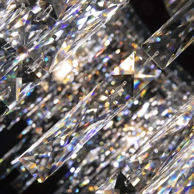 Luxury clear & purple crystal chrome chandelier dining room light