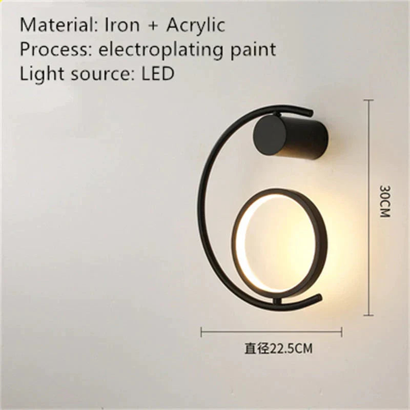 Modern gold luxury creative led bedside wall lamp bedroom sconce