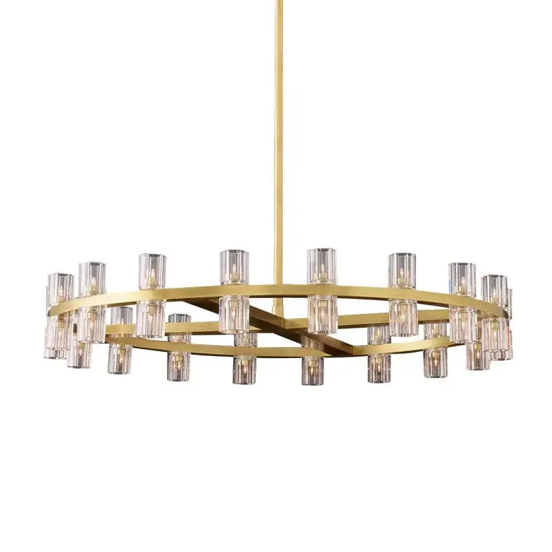 Luxury crystal black gold pendant light living room chandelier