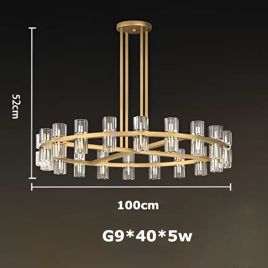 Luxury crystal black gold pendant light living room chandelier