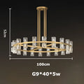 Luxury crystal black gold pendant light living room chandelier