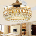 DecorBites™ 42 Inch Gold Luxury Crystal Ceiling Fan Light with Remote Control