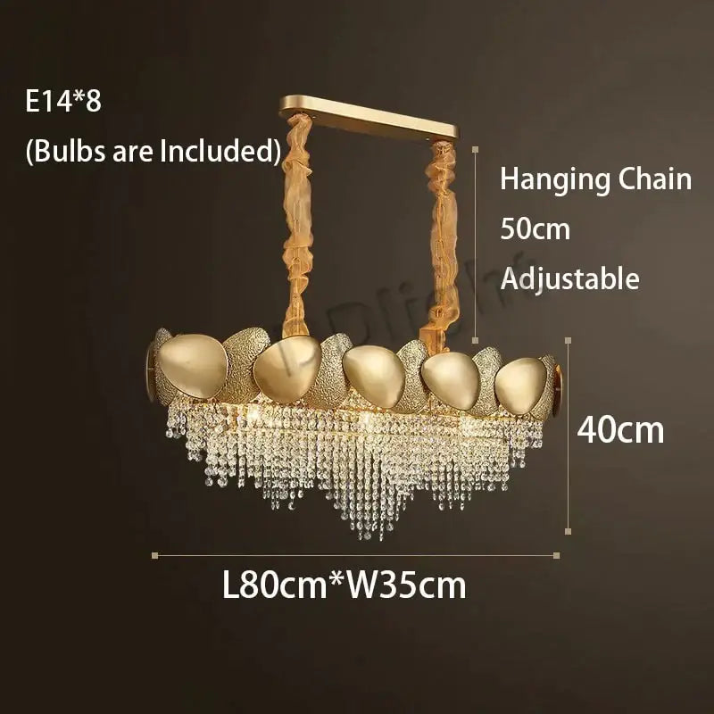 Luxury gold crystal led ceiling chandelier for living room