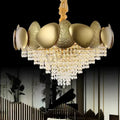 Luxury gold crystal led ceiling chandelier for living room