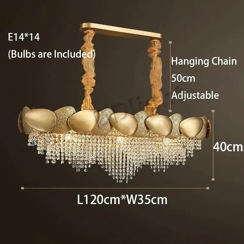 Luxury gold crystal led ceiling chandelier for living room