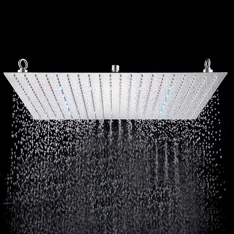 DecorBites™ 20 Inch Square Stainless Steel Rainfall Shower Head - Luxury Chrome Finish
