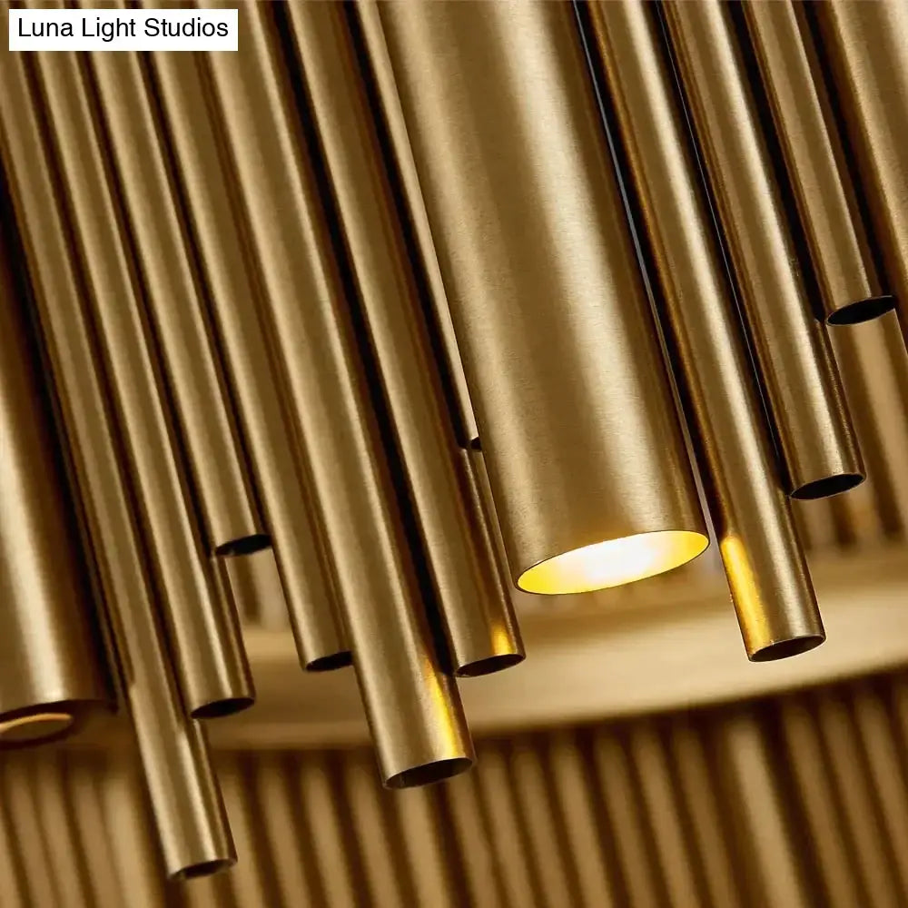 Luxury modern round gold chandelier living room radial pendant light