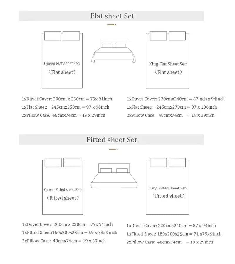 DecorBites™ Light Luxury Lyocell Cotton Bedding Set: Soft Silky Sleep Naked Duvet, Sheet & Pillowcases