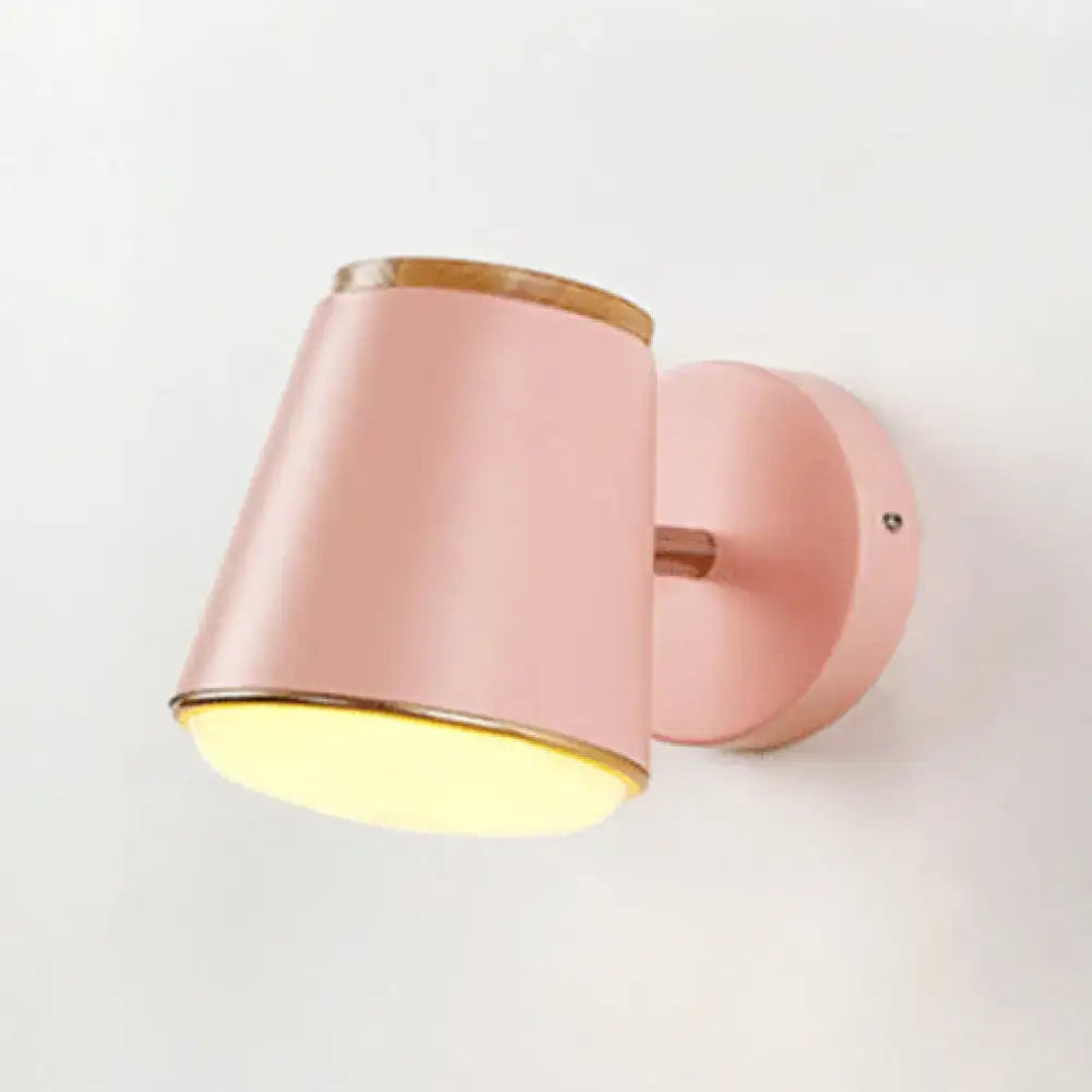 DecorBites™ Macaron Metal Tapered Wall Light in Pink/Grey/Green – Ideal for Bedroom