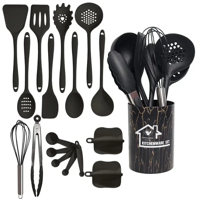 DecorBites™ 18Pcs Silicone Kitchen Utensils Turner Spatula Measuring Spoon Cooking Tool Set