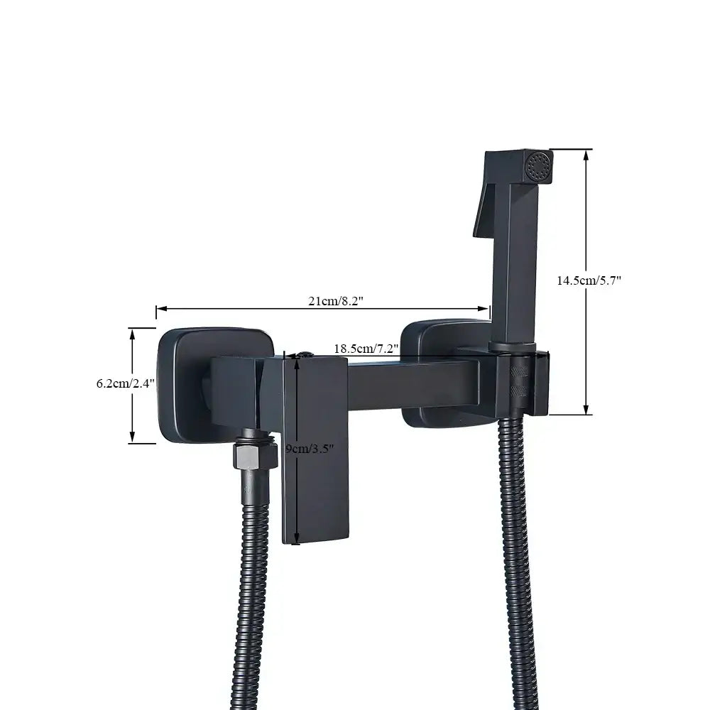 DecorBites™ Brass Bidet Sprayer Faucet Set - Hot Cold Mixer, Wall Mounted Toilet Shattaf