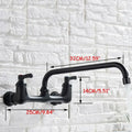 Matte black dual handle kitchen faucet with swivel hot cold water tap