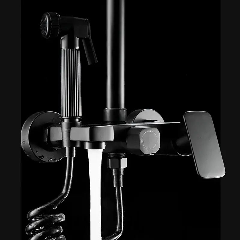 DecorBites™ Black Wall Mounted Bathroom Shower Faucet Set - Bathtub Mixer Tap