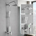 DecorBites™ Brass Chrome Round Tube Shower Faucet with Slide Bar and Single Handle
