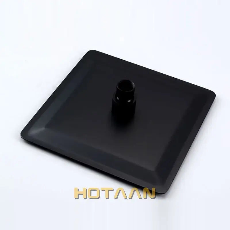 Matte black square rain shower head with 40cm arm bathroom fixture
