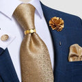 Men Luxury Red Silk Necktie Matching Cufflinks Set For Men Bridegroom Wedding Business Necktie Elegant Design Ideal Gift For Men