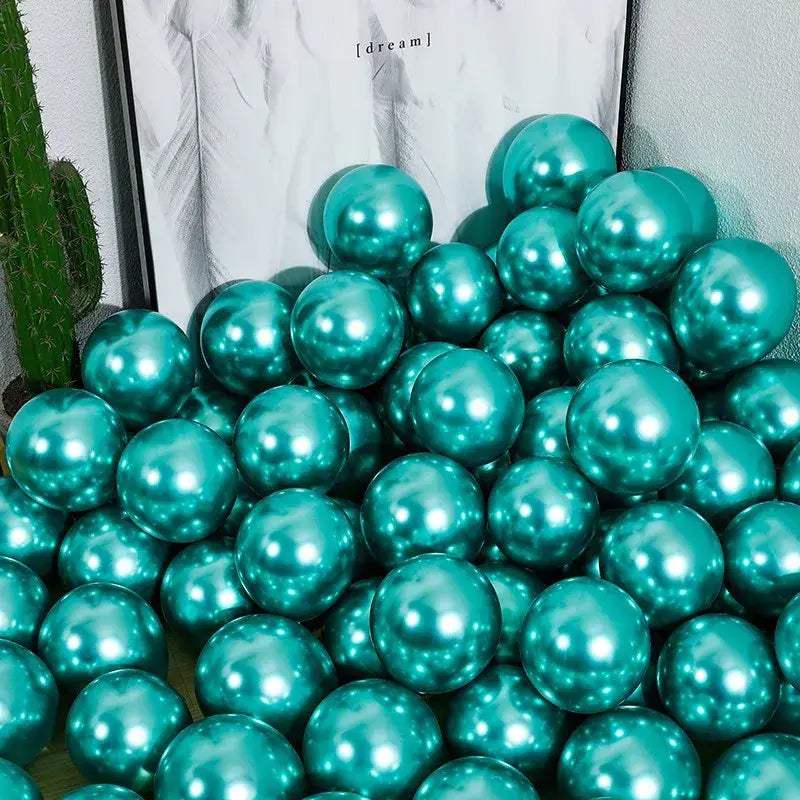 5" Chrome Golden Balloons for Wedding Party Decor by DecorBites™ - Pack of 10