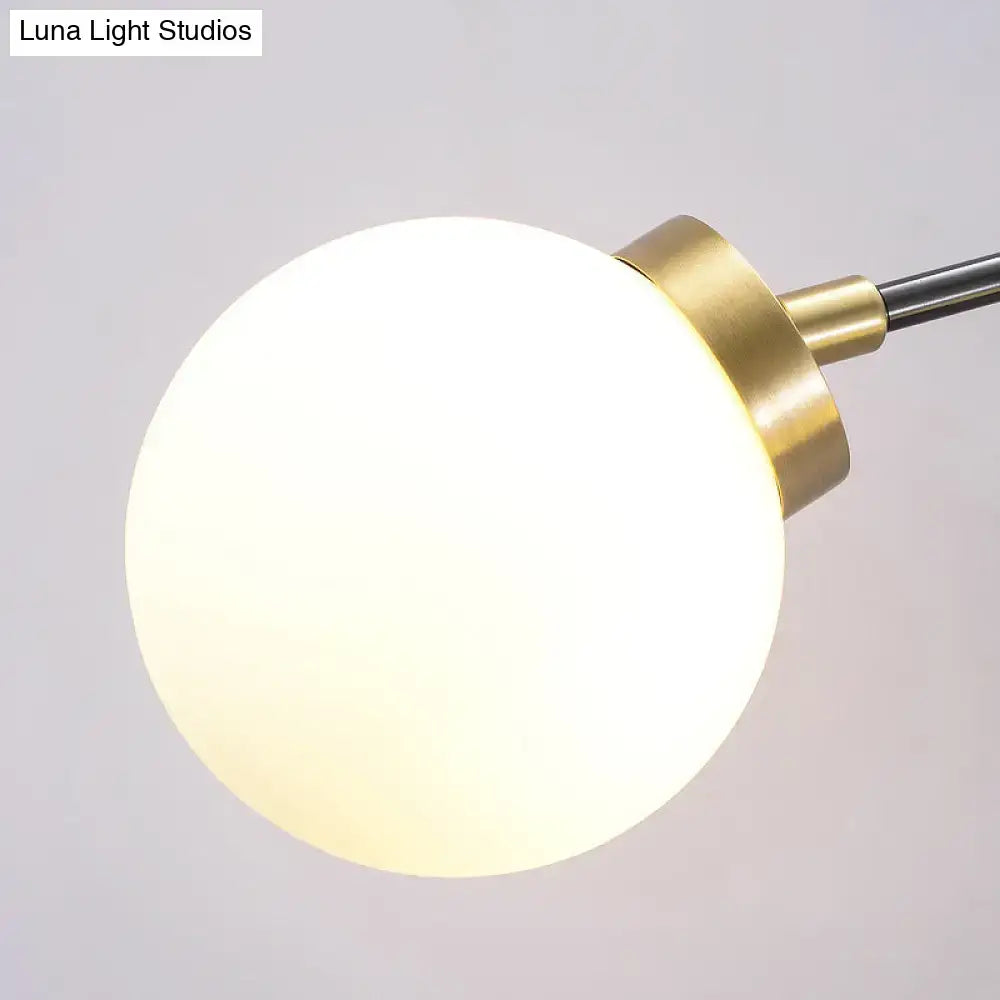 DecorBites™ Mid Century Modern Opal Glass Wall Sconce with Brass Finish - 1/2 Lights Global Wall Mount