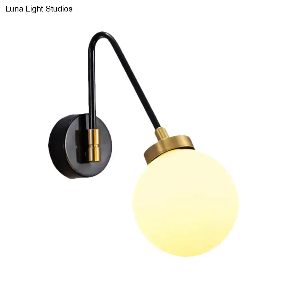 DecorBites™ Mid Century Modern Opal Glass Wall Sconce with Brass Finish - 1/2 Lights Global Wall Mount
