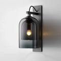 DecorBites™ Mid-Century Black Wall Sconce with Dual Dome Glass Shade for Living Room, 1 Bulb Fixture