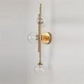 Mid century brass finish 3 light clear glass orb sconce living room