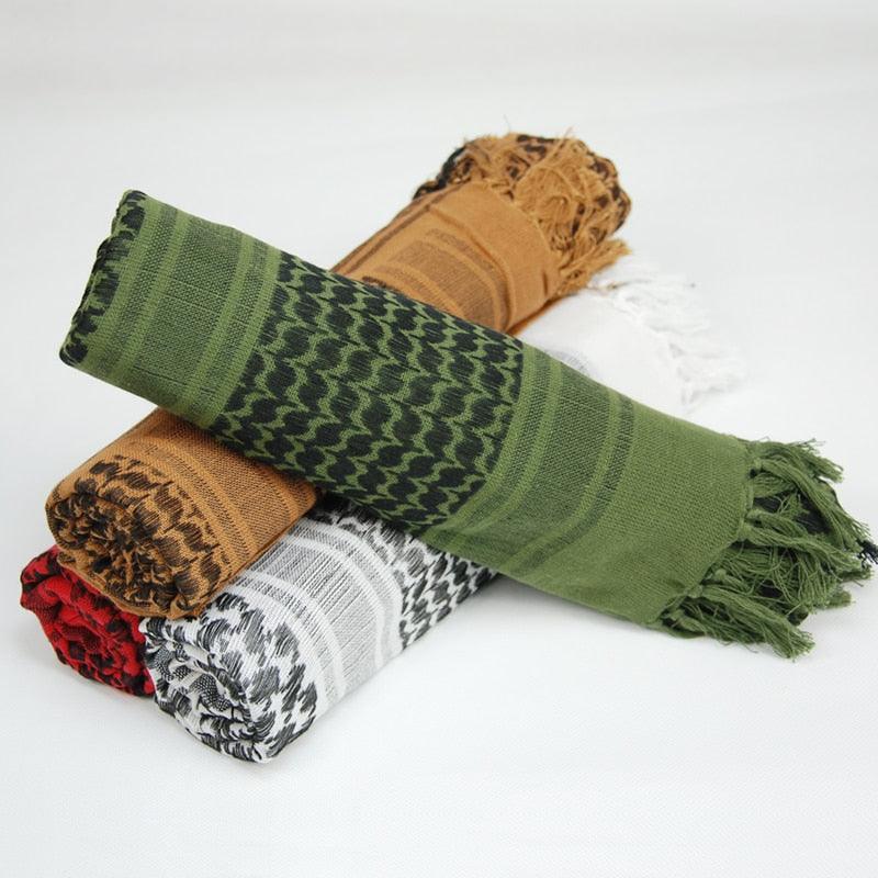 Military Arab Keffiyeh Shemagh Scarf Cotton Winter Shawl Neck Warmer Cover Head Wrap Windproof Tactical Camping Scarf Men Women Shemagh Keffiyeh Men Arab Kufiyah Keffiyeh Arabic Muslim Head Wrap Men Scarf Shawl