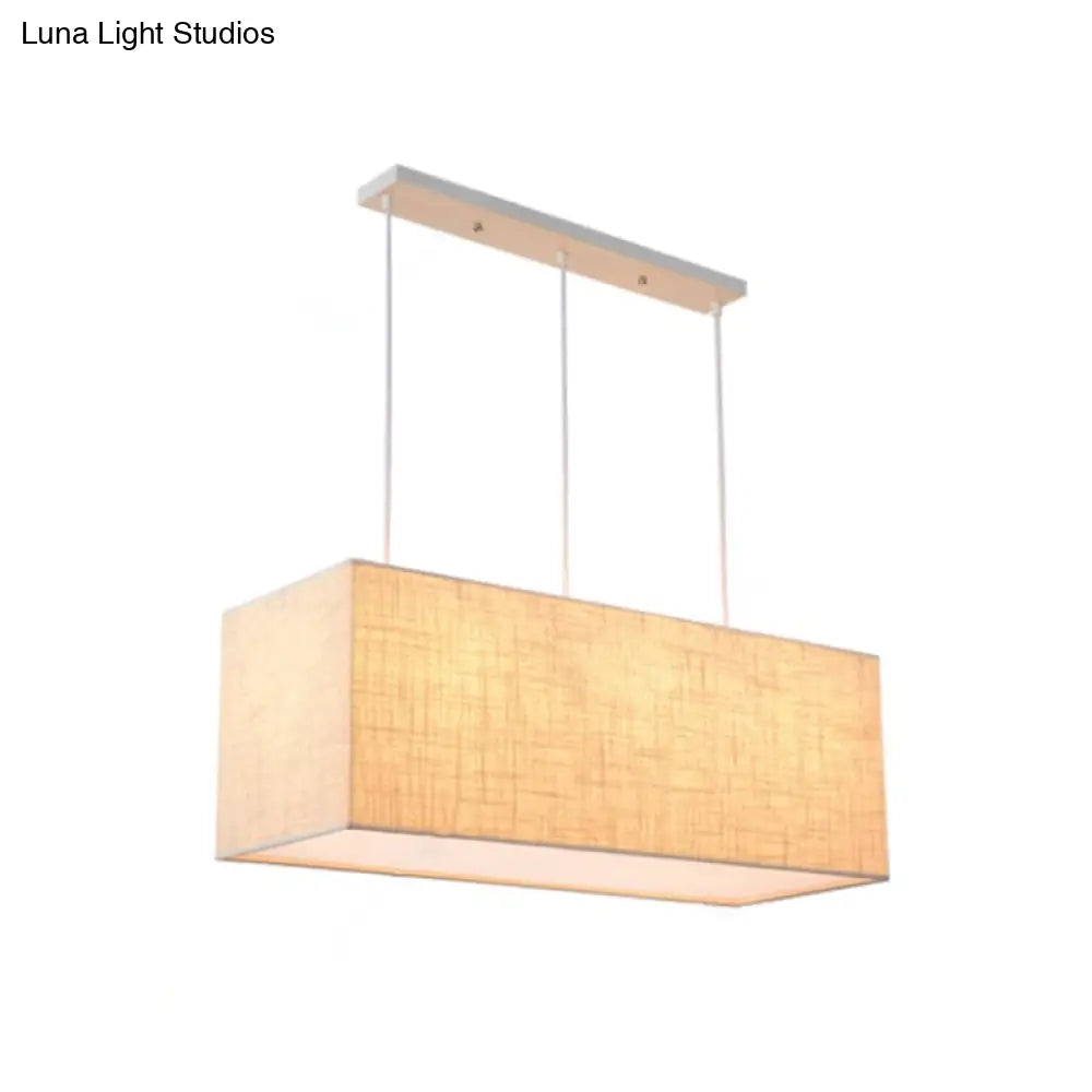 DecorBites™ Minimalist 3-Light Fabric Island Fixture in Flaxen Suspension