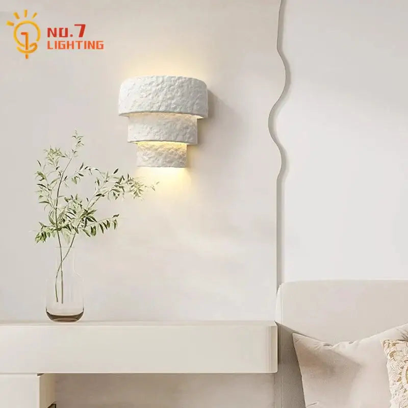 DecorBites™ Bauhaus White Gypsum LED Wall Lamp for Living Room Bedroom - Minimalist Design
