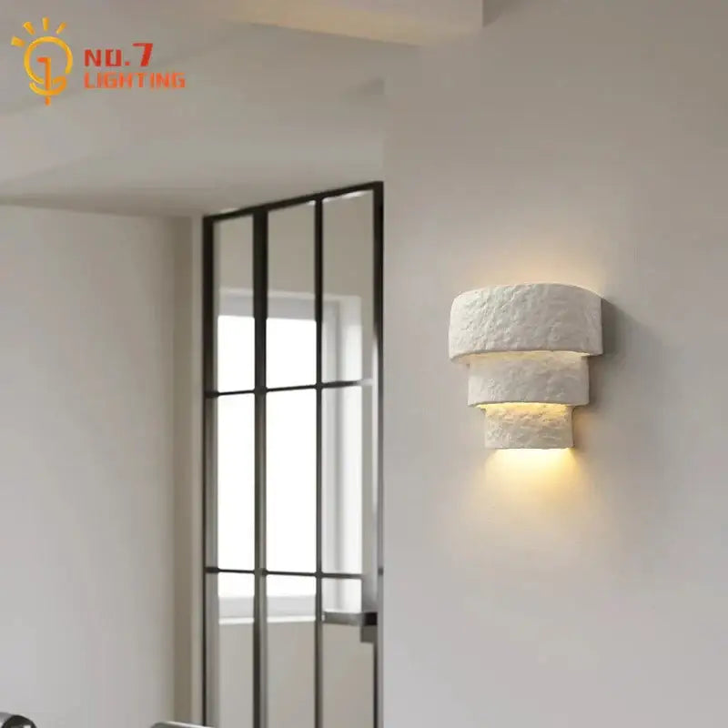 DecorBites™ Bauhaus White Gypsum LED Wall Lamp for Living Room Bedroom - Minimalist Design