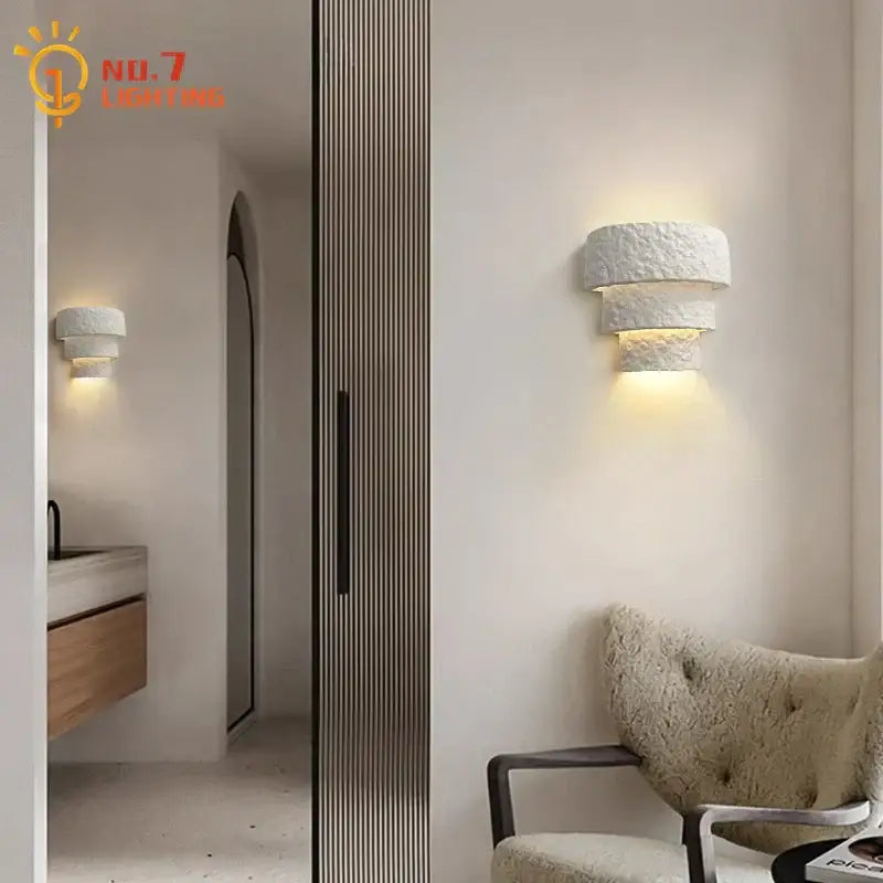 DecorBites™ Bauhaus White Gypsum LED Wall Lamp for Living Room Bedroom - Minimalist Design