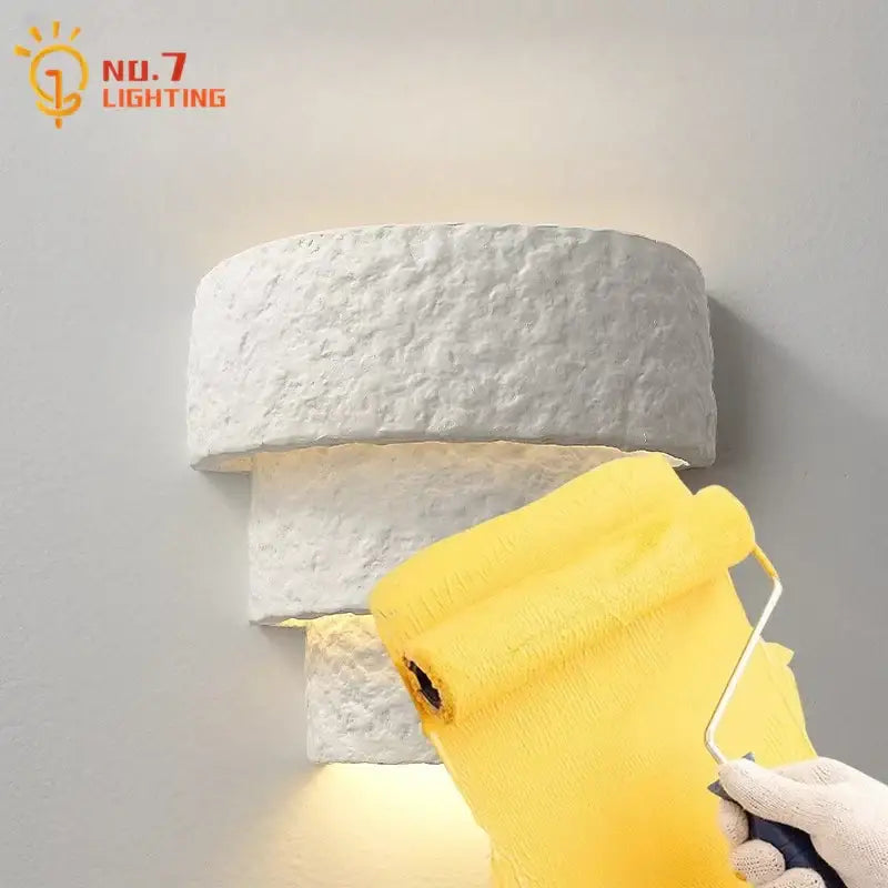 DecorBites™ Bauhaus White Gypsum LED Wall Lamp for Living Room Bedroom - Minimalist Design