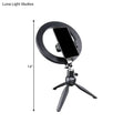 Minimalist black 14 inches fixture ring light with flash lighting bedroom phone holder