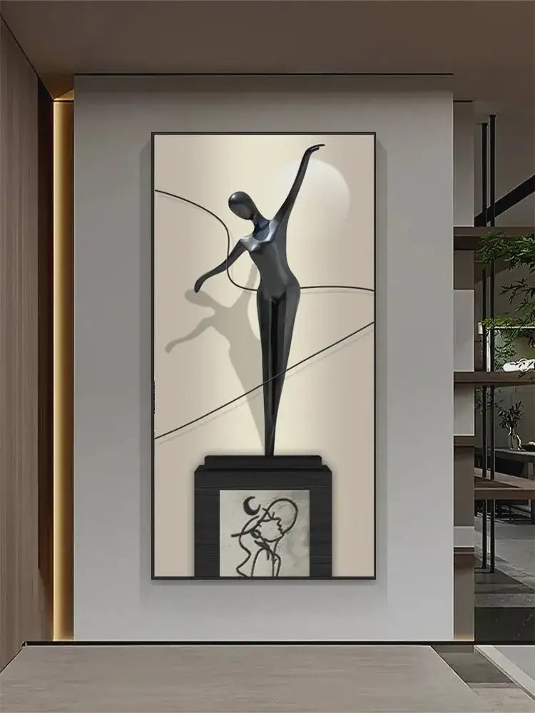 Abstract Figure Luminous Canvas Painting Wall Lamps by DecorBites™