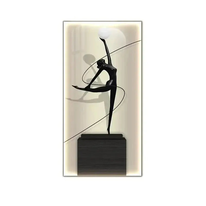 Abstract Figure Luminous Canvas Painting Wall Lamps by DecorBites™