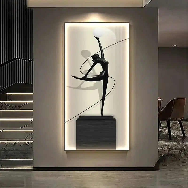 Abstract Figure Luminous Canvas Painting Wall Lamps by DecorBites™