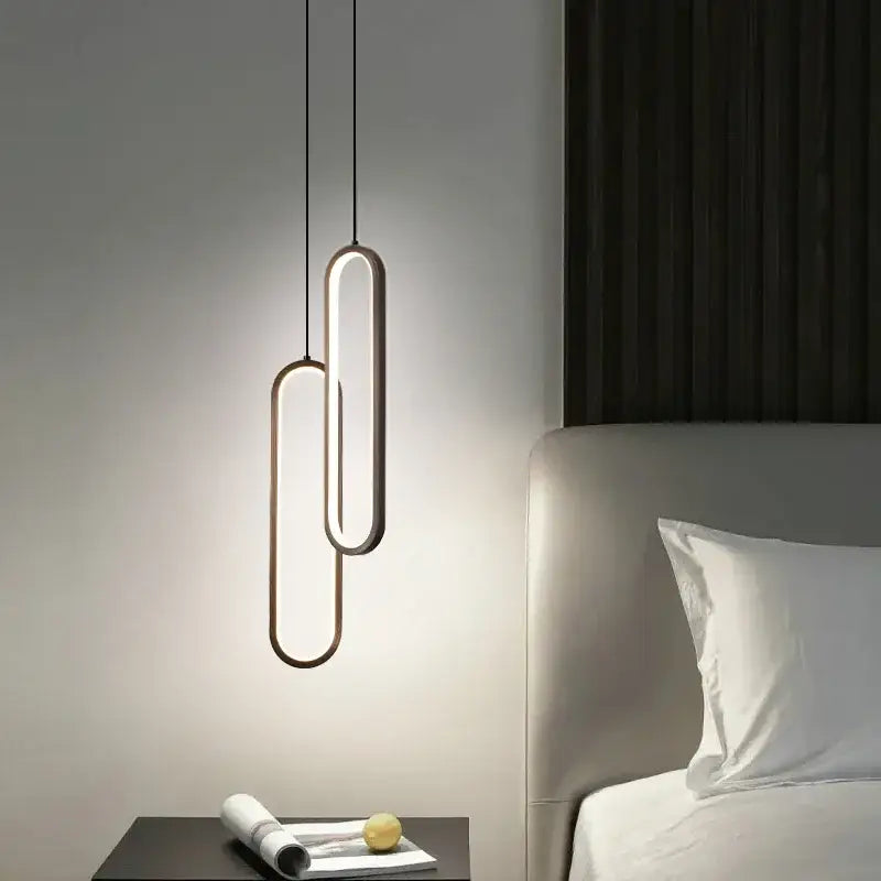 Minimalist black aluminium led chandelier for dining room