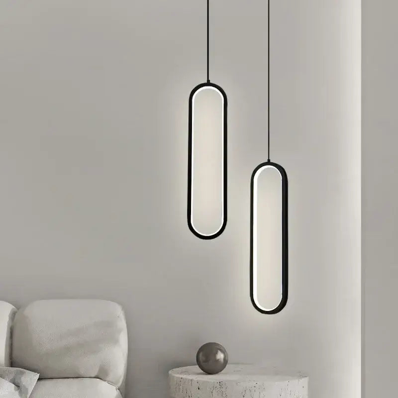 Minimalist black aluminium led chandelier for dining room
