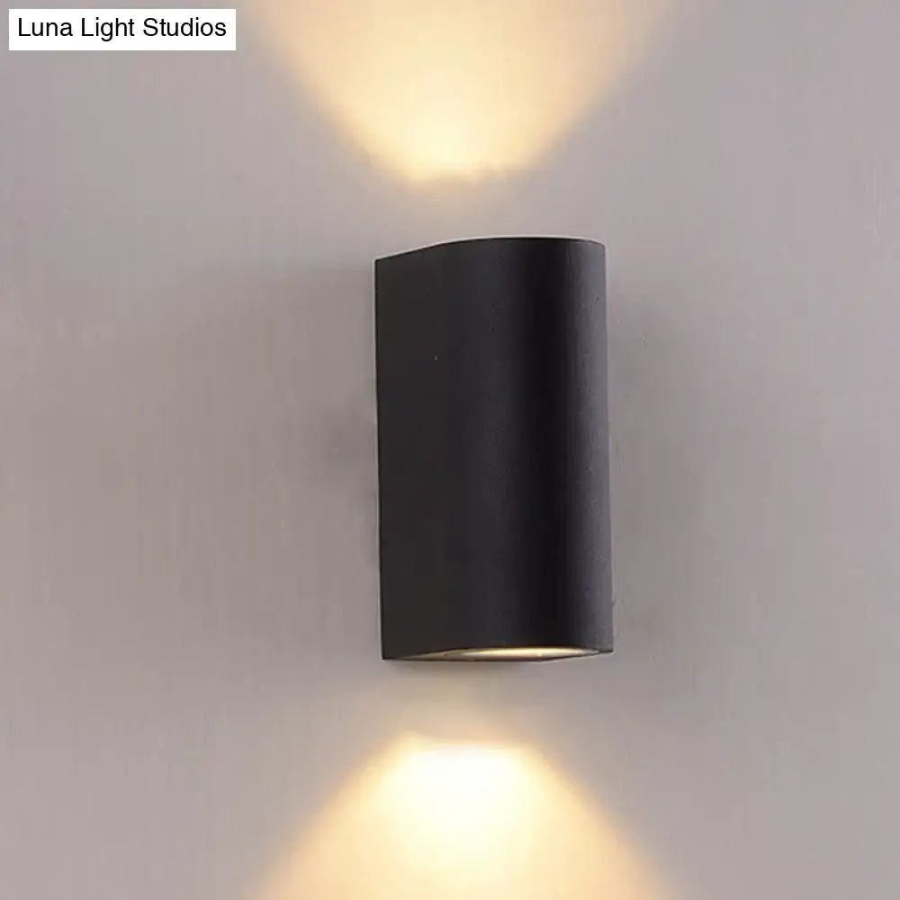 DecorBites™ Black Aluminum LED Outdoor Cylinder Wall Light - Minimalist Flush Wall Sconce